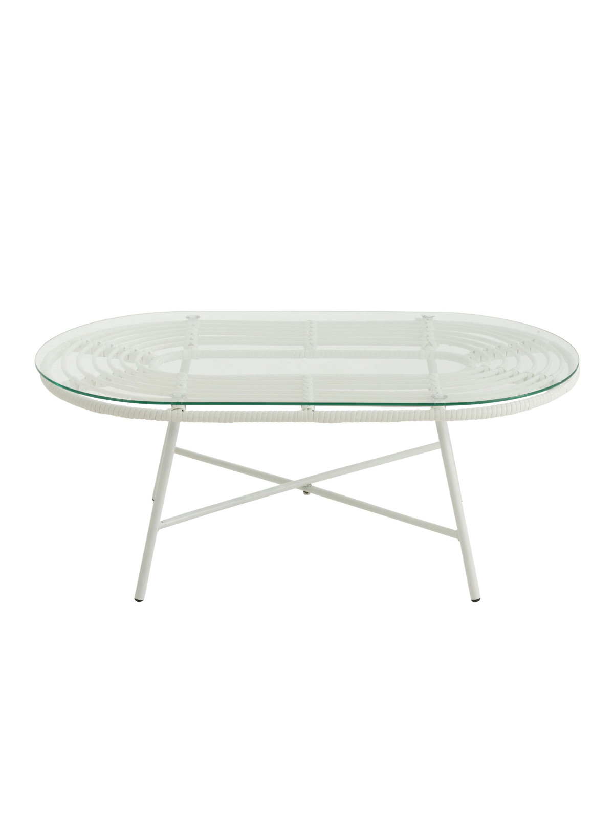 Table basse ovale en verre