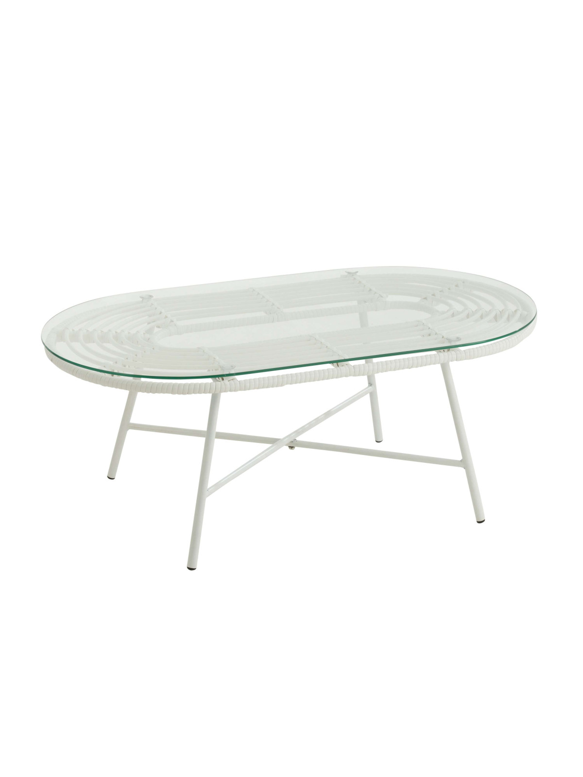 Table basse ovale en verre