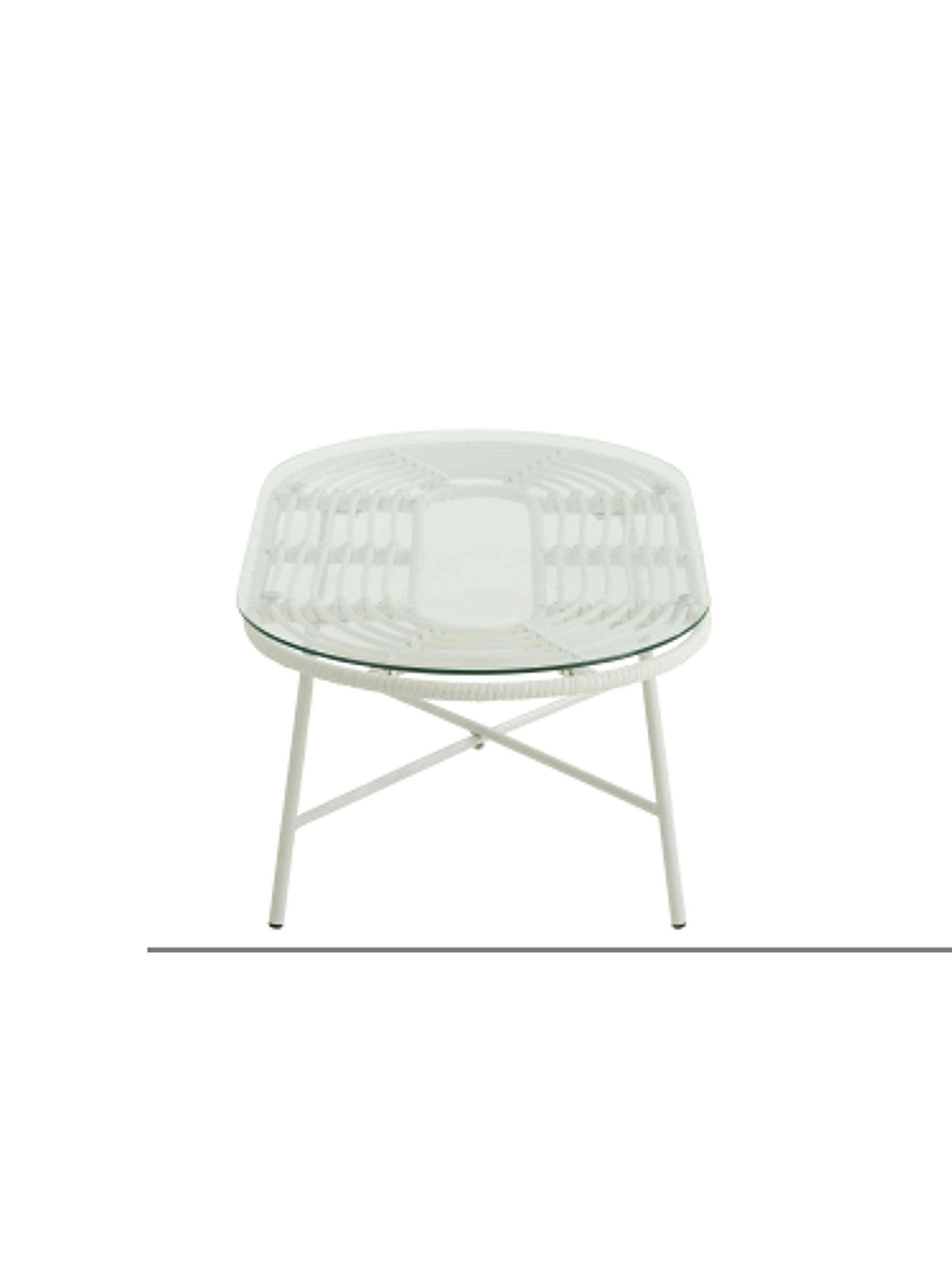 Table basse ovale en verre