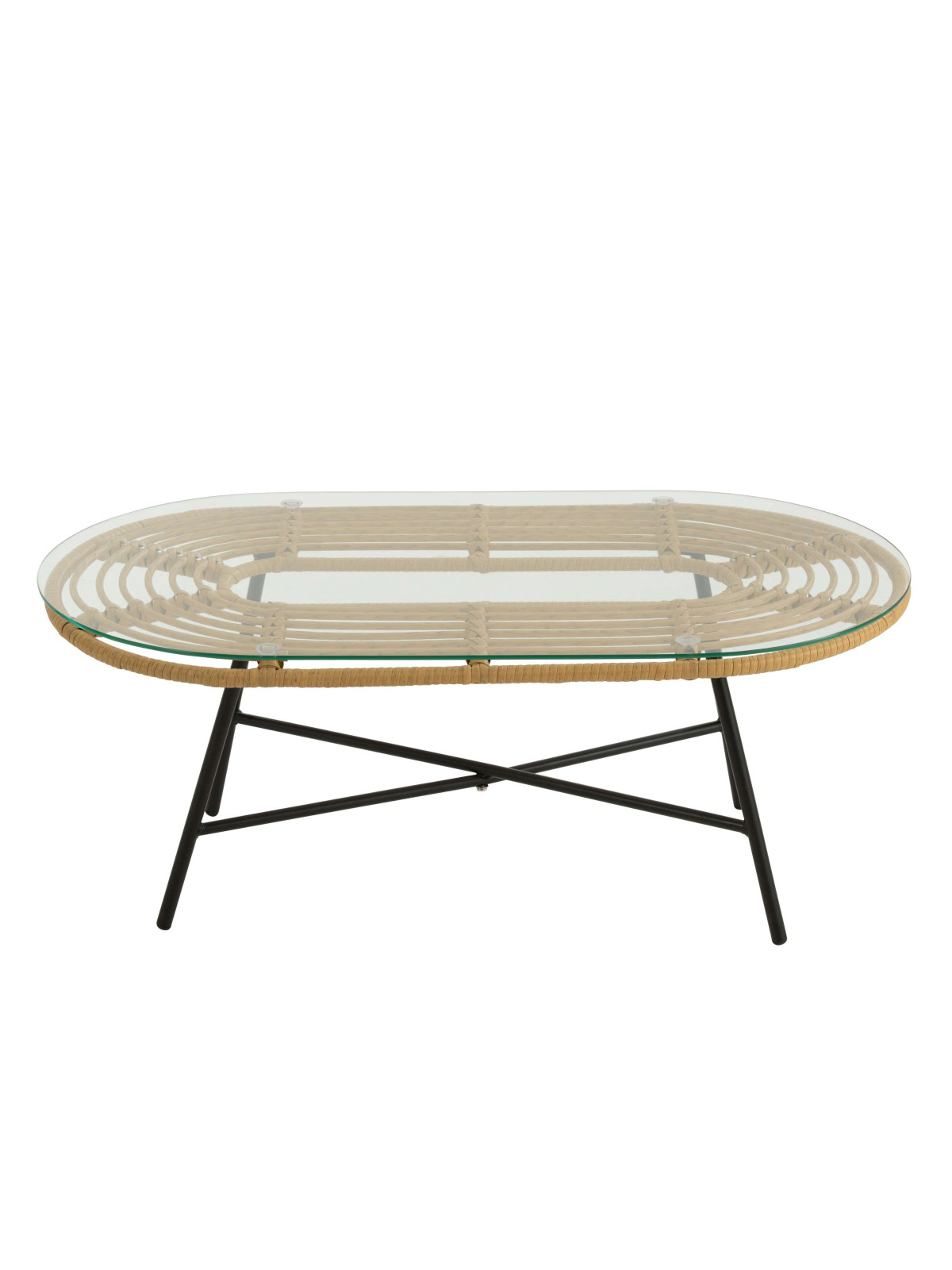 Table basse ovale en verre