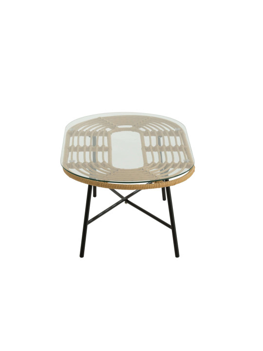 Table basse ovale en verre