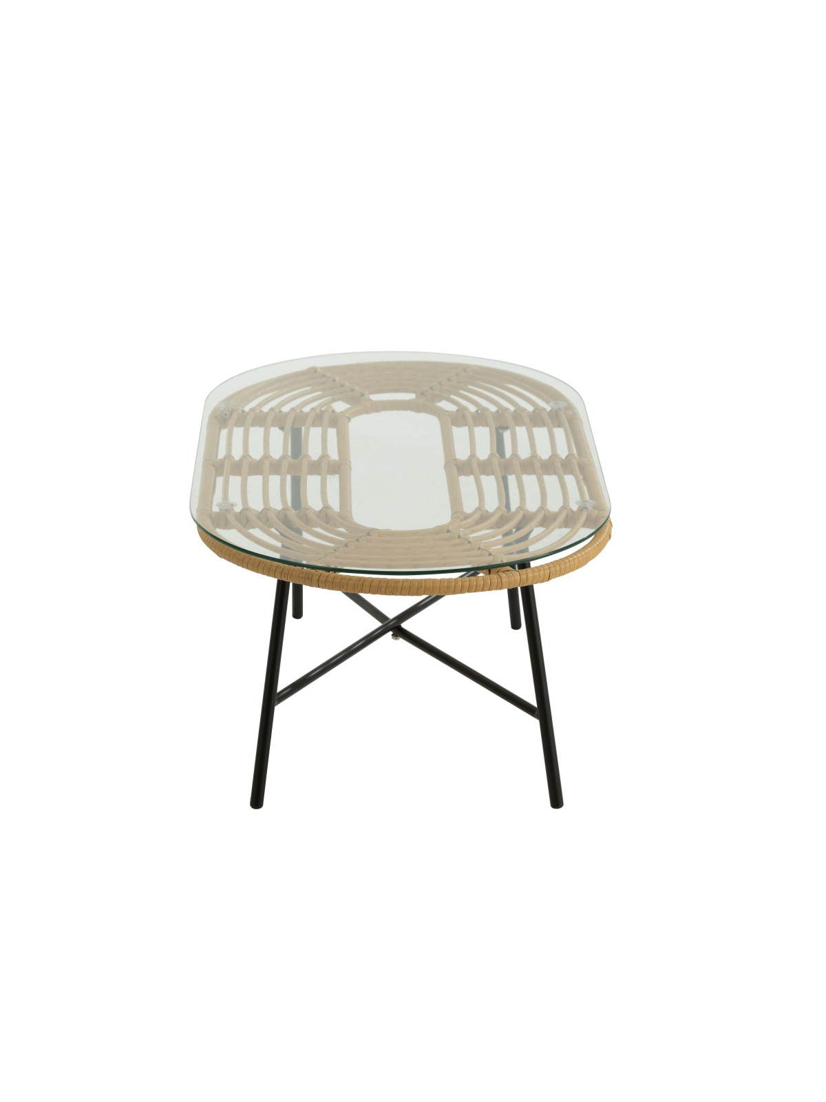 Table basse ovale en verre