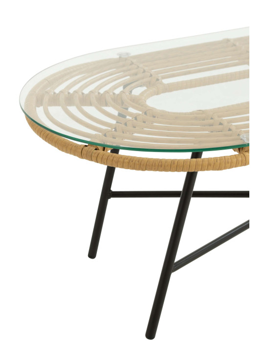 Table basse ovale en verre