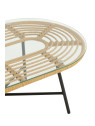 Table basse ovale en verre