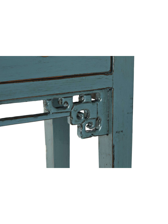 Console turquoise Coloane en bois d’orme Console turquoise Coloane en bois d’orme
