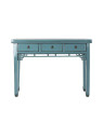 Console turquoise Coloane en bois d’orme Console turquoise Coloane en bois d’orme