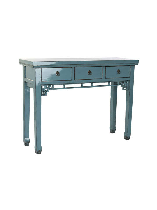 Console turquoise Coloane en bois d’orme Console turquoise Coloane en bois d’orme