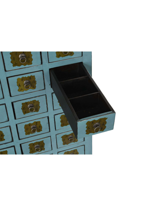 Console turquoise Coloane en bois d’orme Console turquoise Coloane en bois d’orme