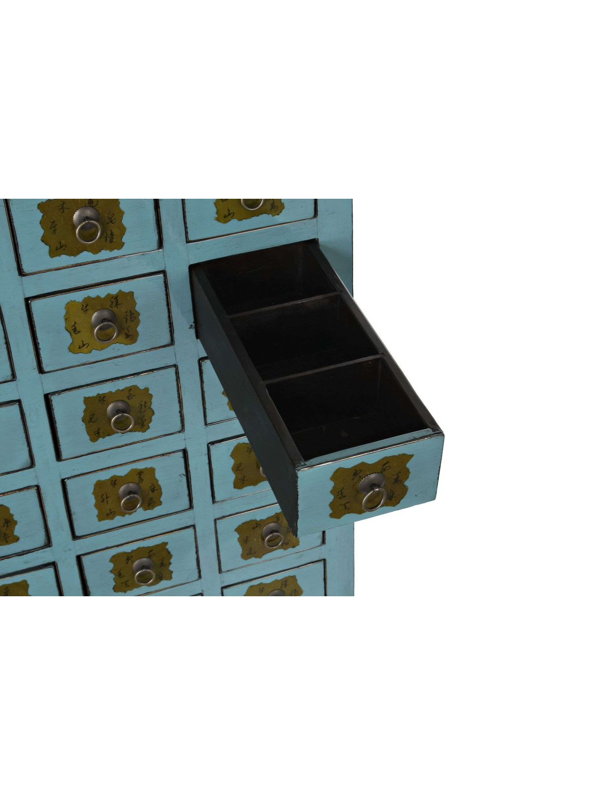Console turquoise Coloane en bois d’orme