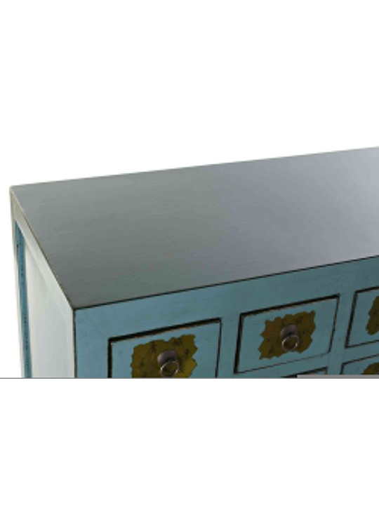 Console turquoise Coloane en bois d’orme Console turquoise Coloane en bois d’orme