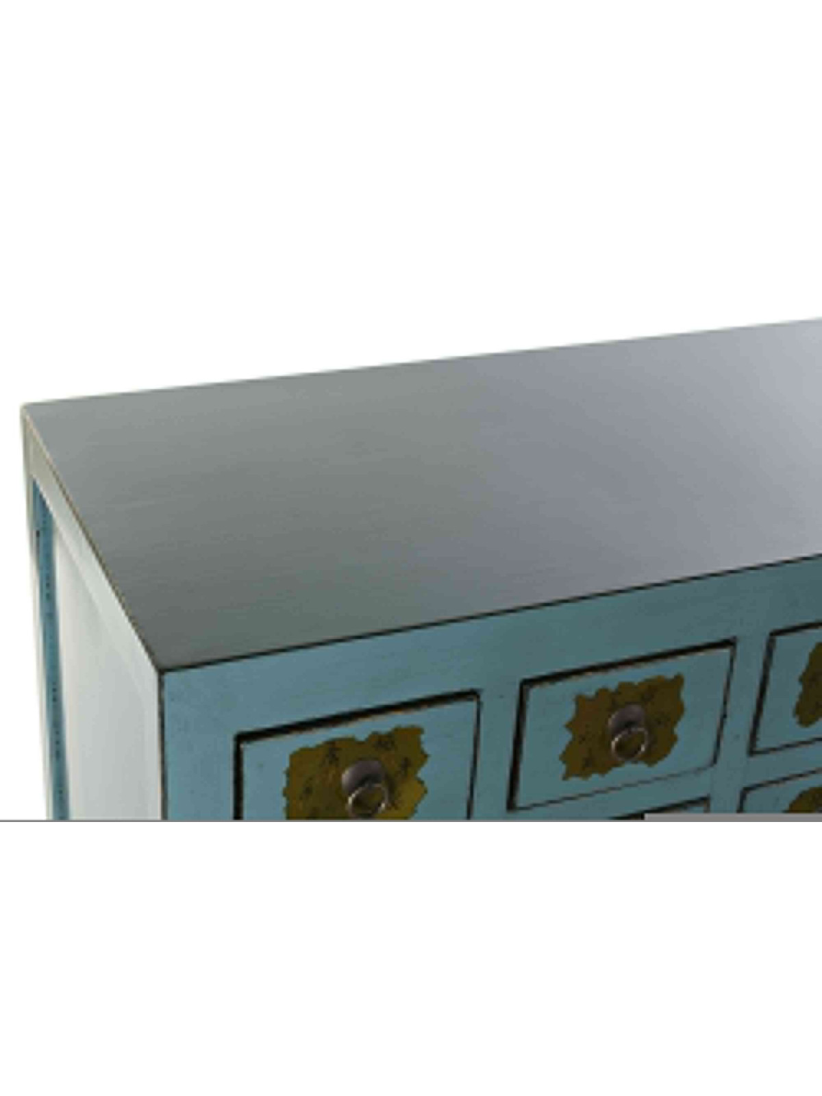 Console turquoise Coloane en bois d’orme