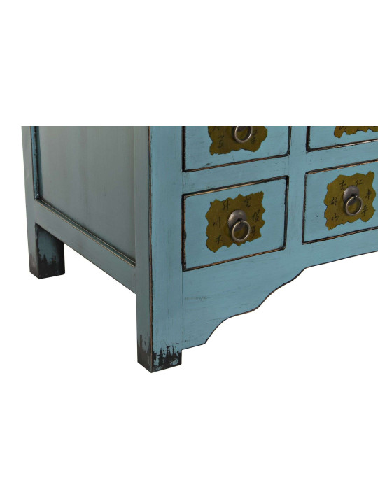 Console turquoise Coloane en bois d’orme Console turquoise Coloane en bois d’orme