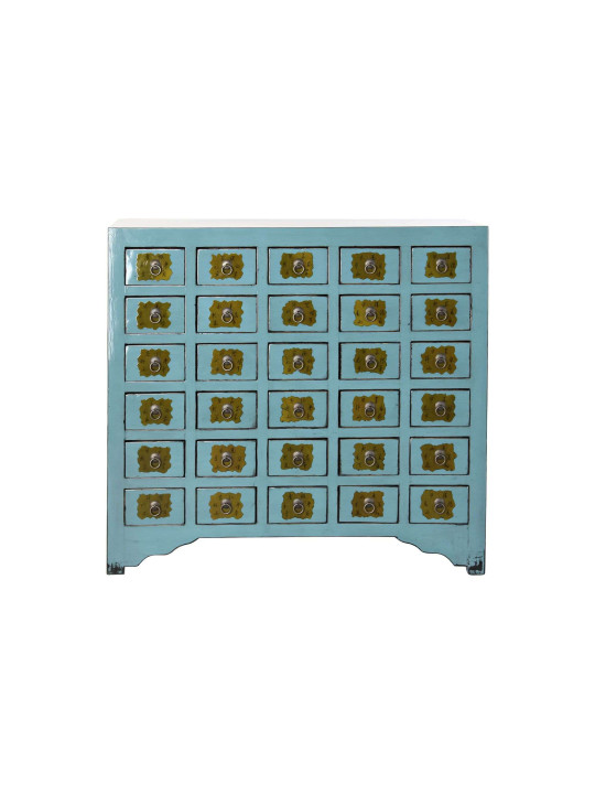 Console turquoise Coloane en bois d’orme Console turquoise Coloane en bois d’orme