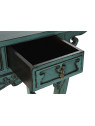 Console turquoise Coloane en bois d’orme Console turquoise Coloane en bois d’orme