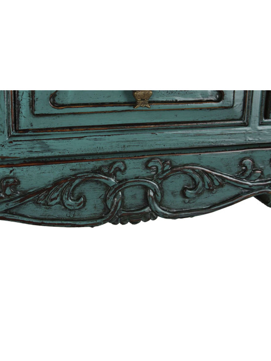 Console turquoise Coloane en bois d’orme Console turquoise Coloane en bois d’orme