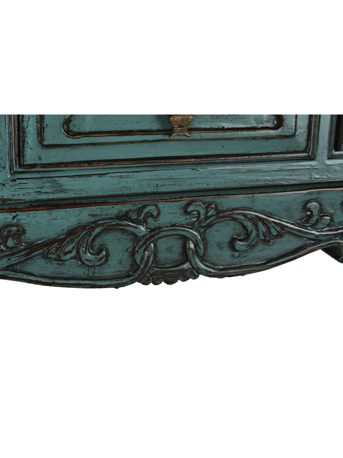 Console turquoise Coloane en bois d’orme