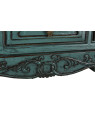 Console turquoise Coloane en bois d’orme Console turquoise Coloane en bois d’orme