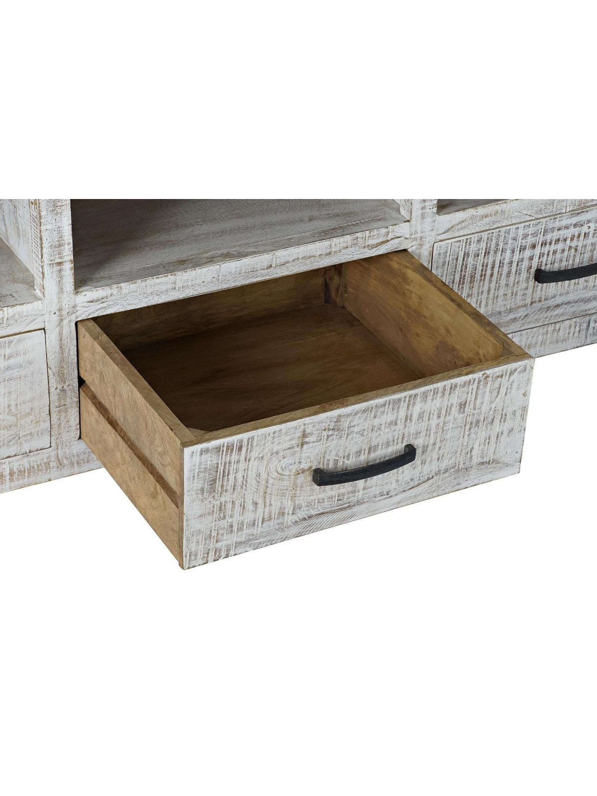 Meuble télé en bois de manguier blanchi