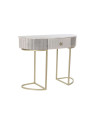 Console  Amanda velours gris et marbre