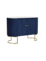 Buffet Amanda velours bleu nuit et marbre