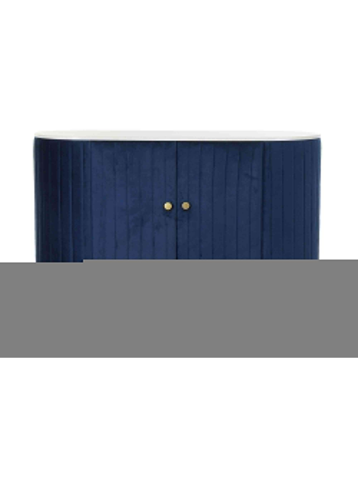 Buffet Amanda velours bleu nuit et marbre