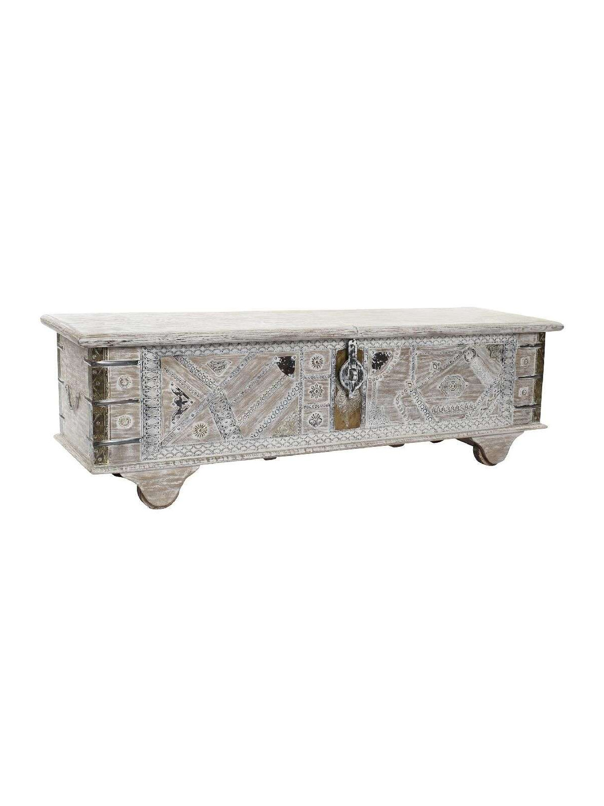 Coffre Asha sculpté en bois de manguier