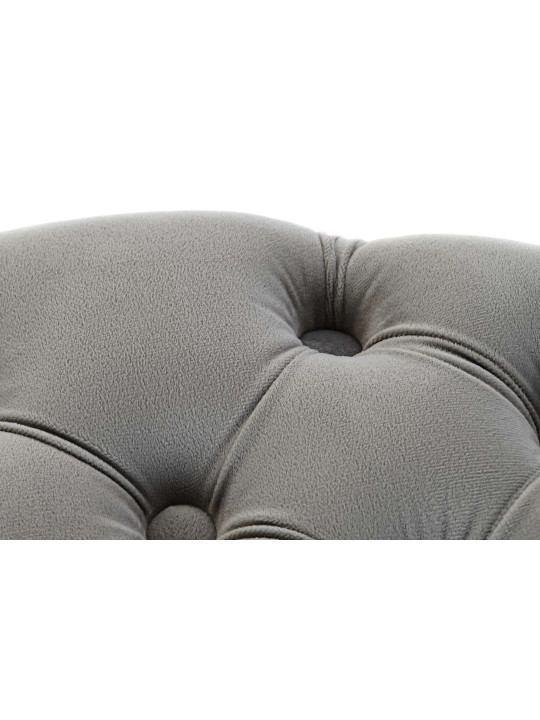 Grand pouf en velours matelassé gris