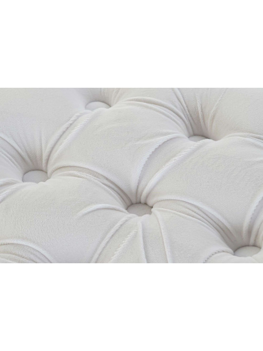 Grand pouf en velours matelassé blanc