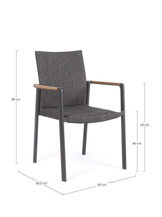 Lot de 2 chaises Jalisco Anthracite Lot de 2 chaises Jalisco Anthracite