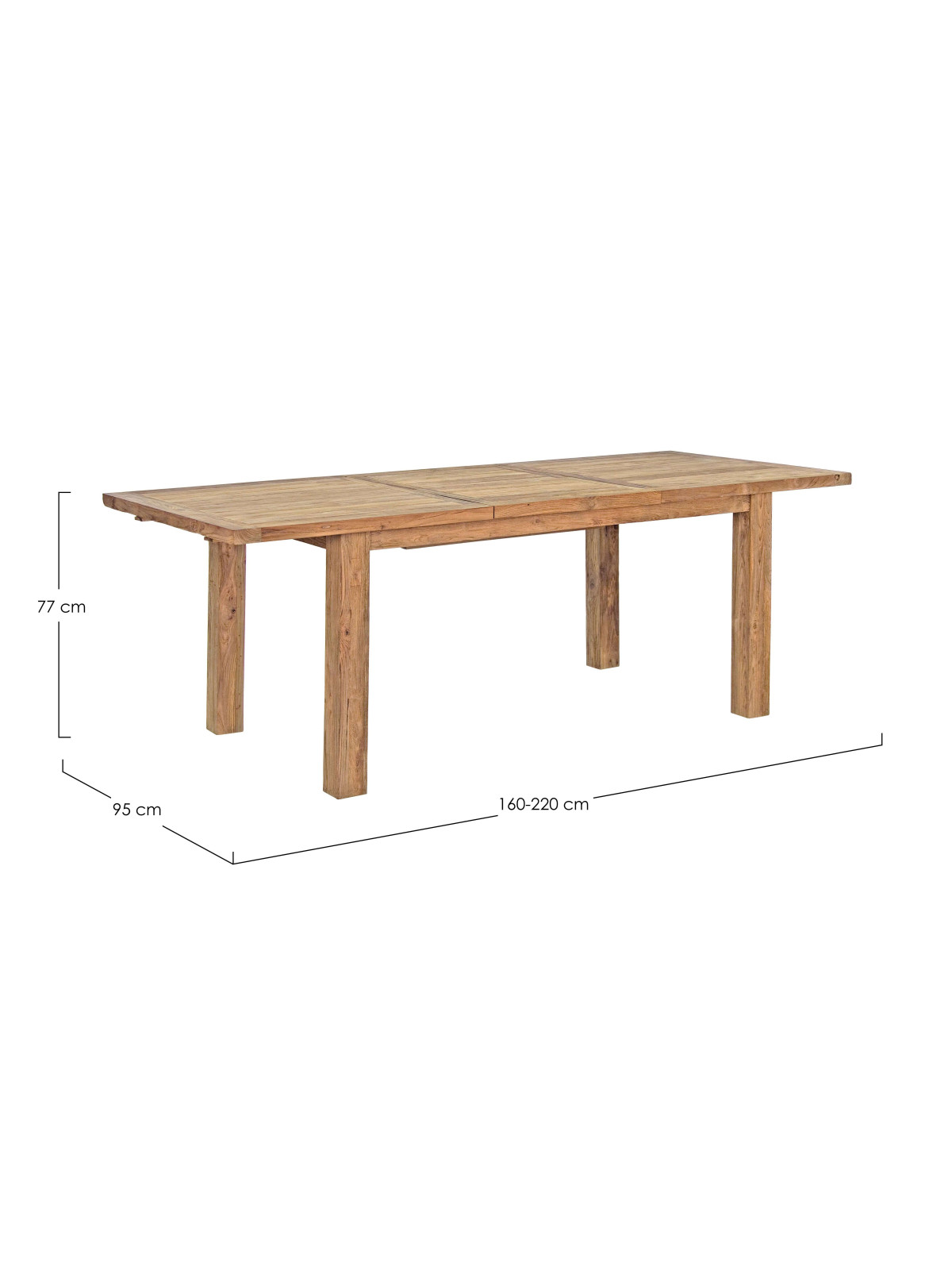 Table Bounty en teck 160x220