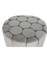 Pouf contemporain en velours gris clair