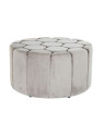 Pouf contemporain en velours gris clair