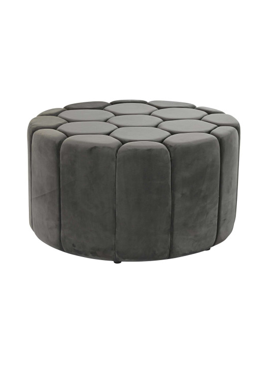 Pouf contemporain en velours gris clair