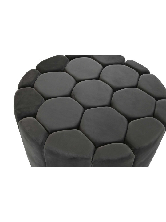 Pouf contemporain en velours gris clair