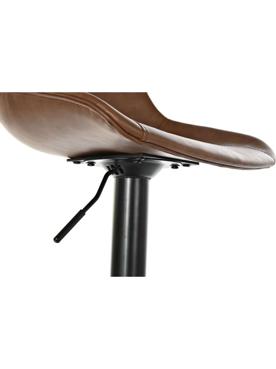 Chaise de bar réglable en cuir marron Chaise de bar réglable en cuir marron