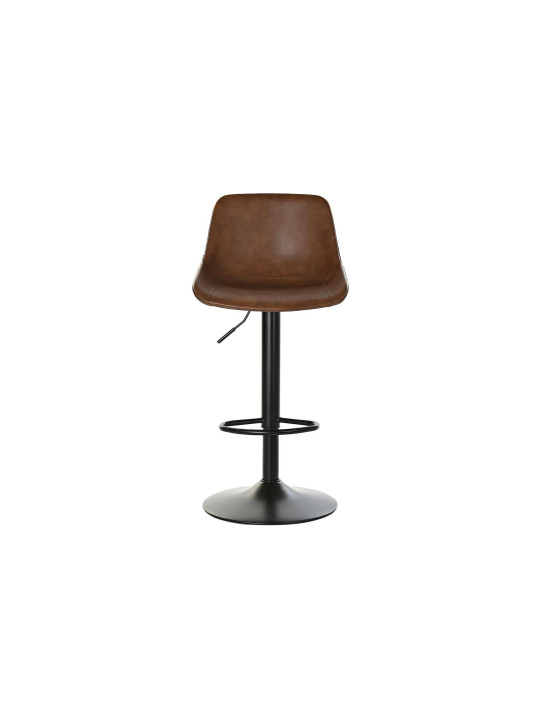 Chaise de bar réglable en cuir marron Chaise de bar réglable en cuir marron
