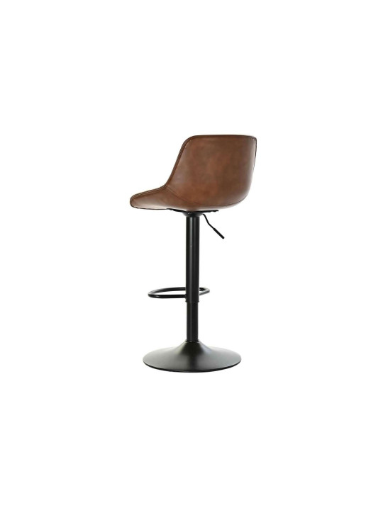 Chaise de bar réglable en cuir marron Chaise de bar réglable en cuir marron