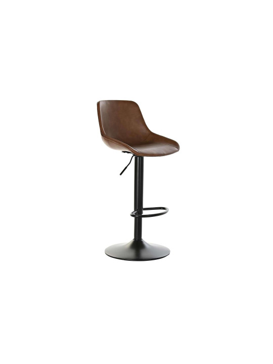 Chaise de bar réglable en cuir marron Chaise de bar réglable en cuir marron