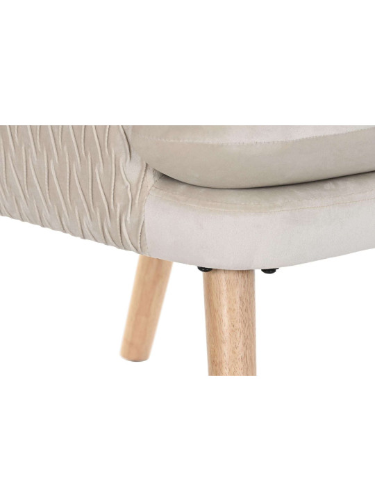 Fauteuil en velours beige Théa Fauteuil en velours beige Théa