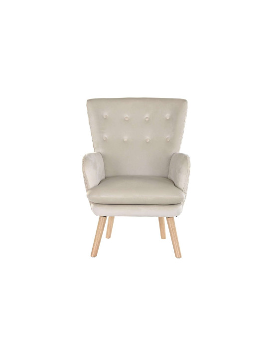 Fauteuil en velours beige Théa Fauteuil en velours beige Théa
