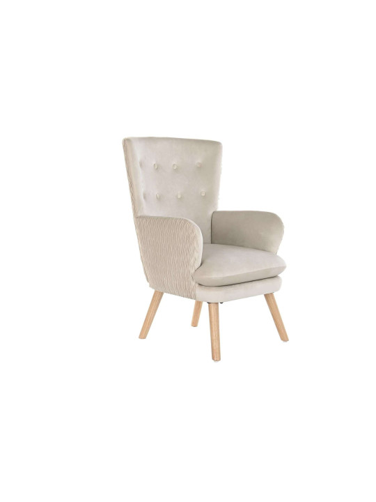 Fauteuil en velours beige Théa Fauteuil en velours beige Théa