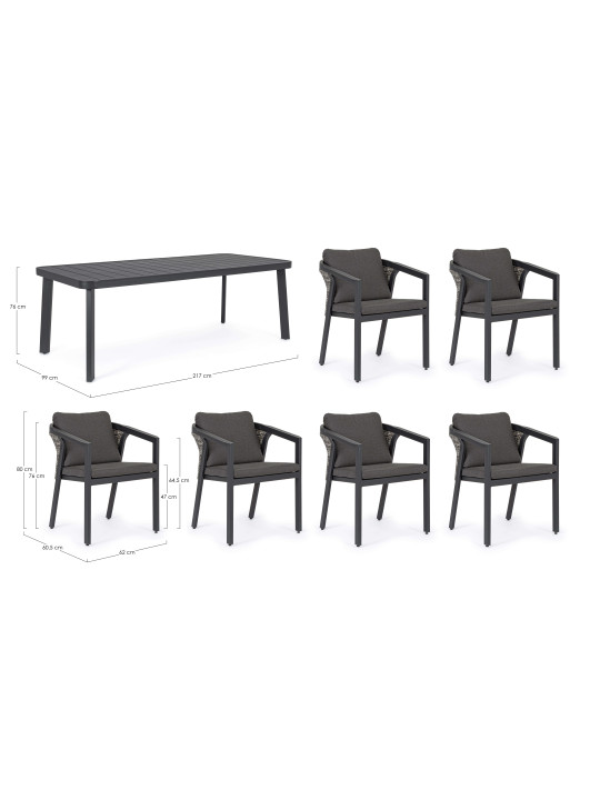 Set de 6 chaises et une table Cordova