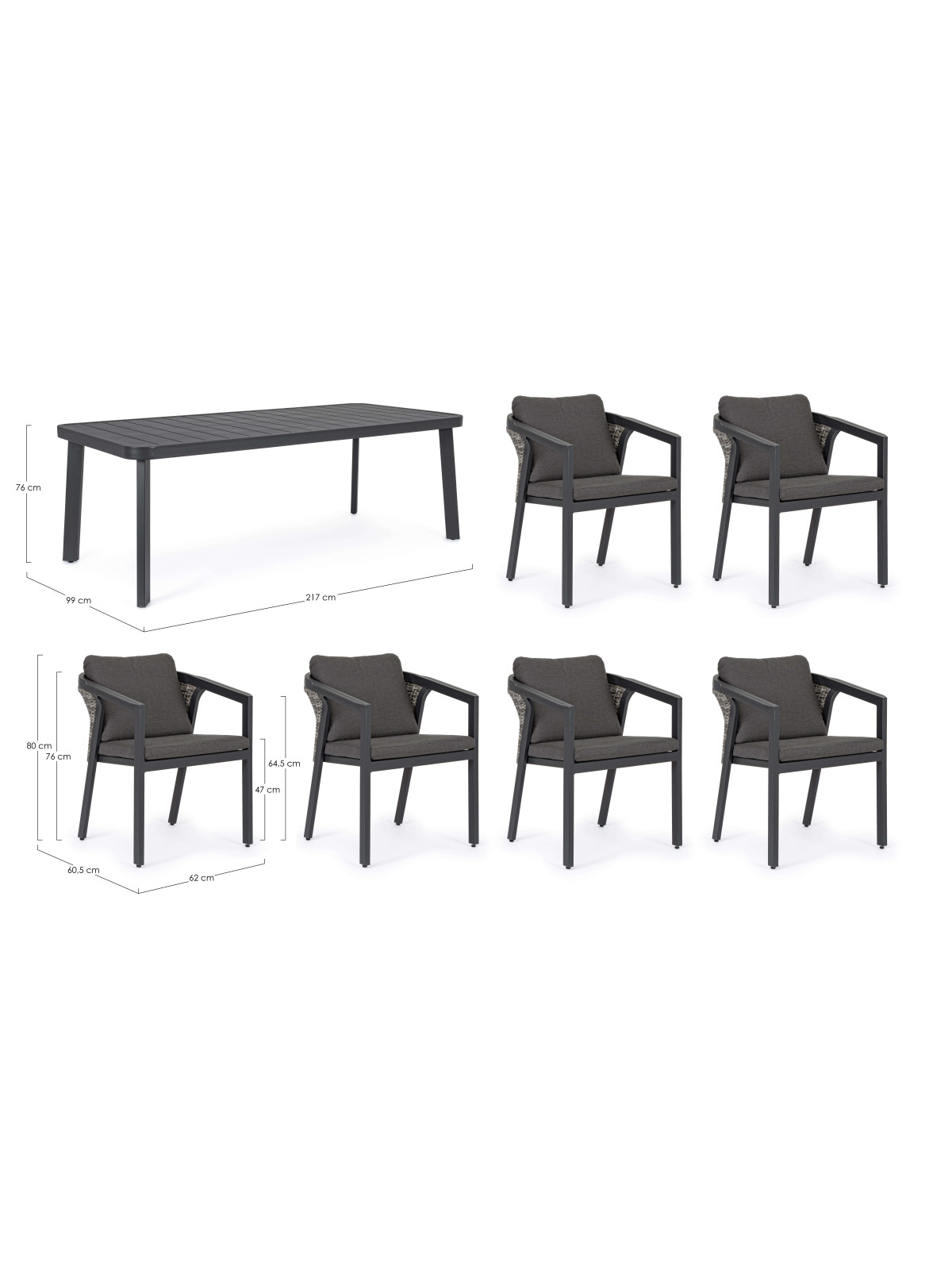 Set de 6 chaises et une table Cordova