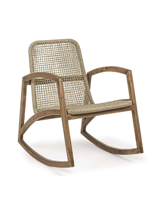Fauteuil à bascule Adelita en teck Fauteuil à bascule Adelita en teck