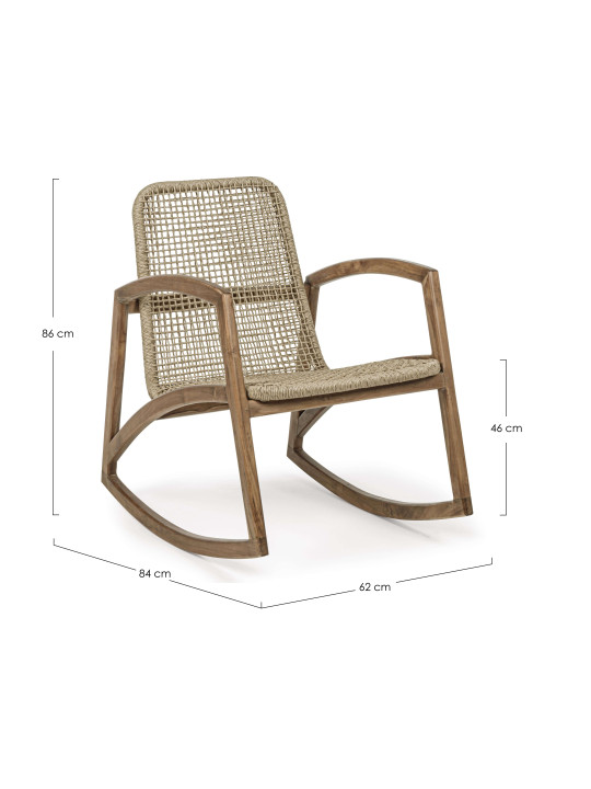 Fauteuil à bascule Adelita en teck Fauteuil à bascule Adelita en teck