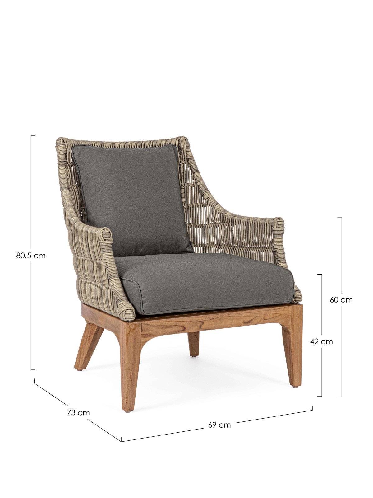 Fauteuil Keilani en teck