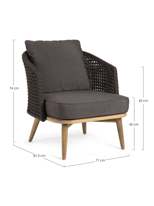 Fauteuil Ninfa en teck noir Fauteuil Ninfa en teck noir