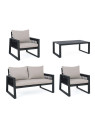 Set de 4 chaises et une table extérieur Captiva Anthracite