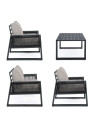 Set de 4 chaises et une table extérieur Captiva Anthracite