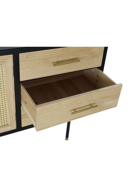 Buffet Abby bois noir et cannage en rotin Buffet Abby bois noir et cannage en rotin